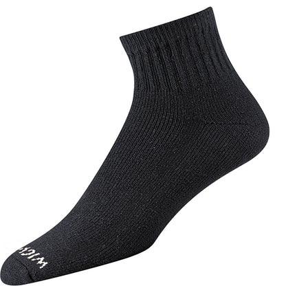 Super 60® Quarter 6-Pack Midweight Cotton Athletic Socks - Black full product perspective - made in The USA Wigwam Socks