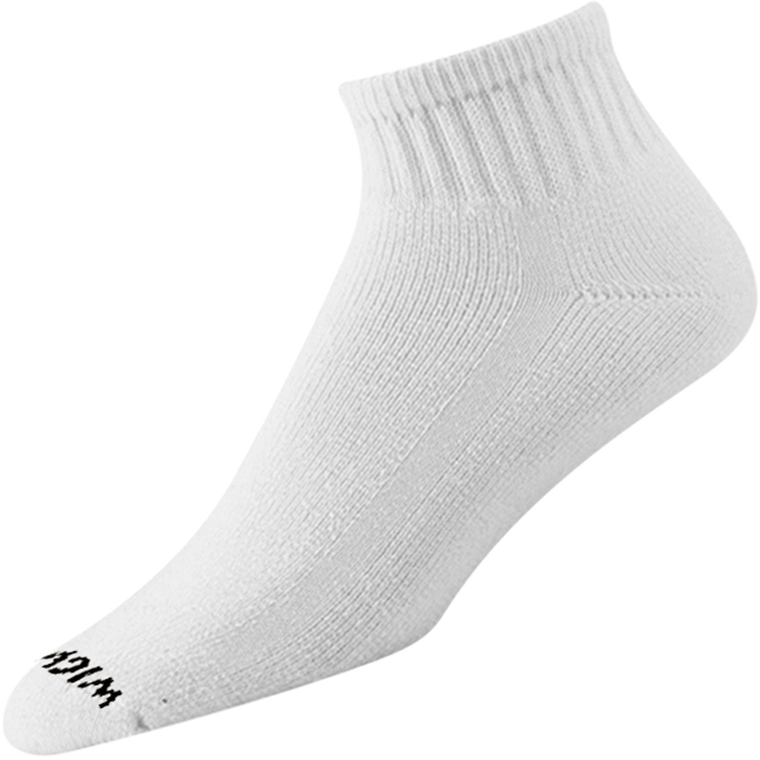 Super 60® Quarter 3-Pack Midweight Cotton Socks - White full product perspective - made in The USA Wigwam Socks