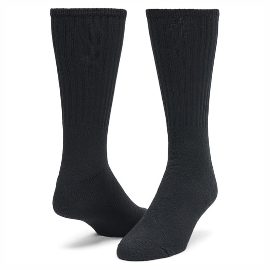 Volley Midweight Cotton Crew Sock - Black full product perspective