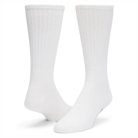 Volley Midweight Cotton Crew Sock - White full product perspective