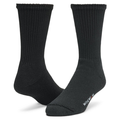 King Cotton Crew Heavyweight Cotton Sock - Black full product perspective - made in The USA Wigwam Socks