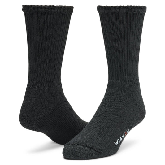 King Cotton Crew Heavyweight Cotton Sock - Black full product perspective