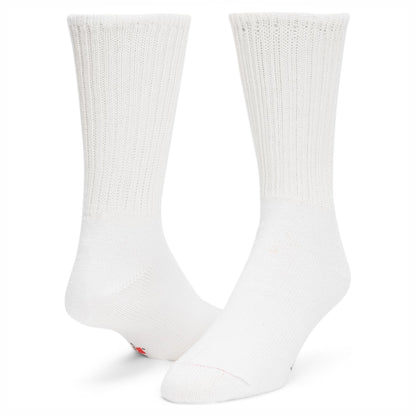 Master Lightweight Cotton Crew Sock - White full product perspective - made in The USA Wigwam Socks