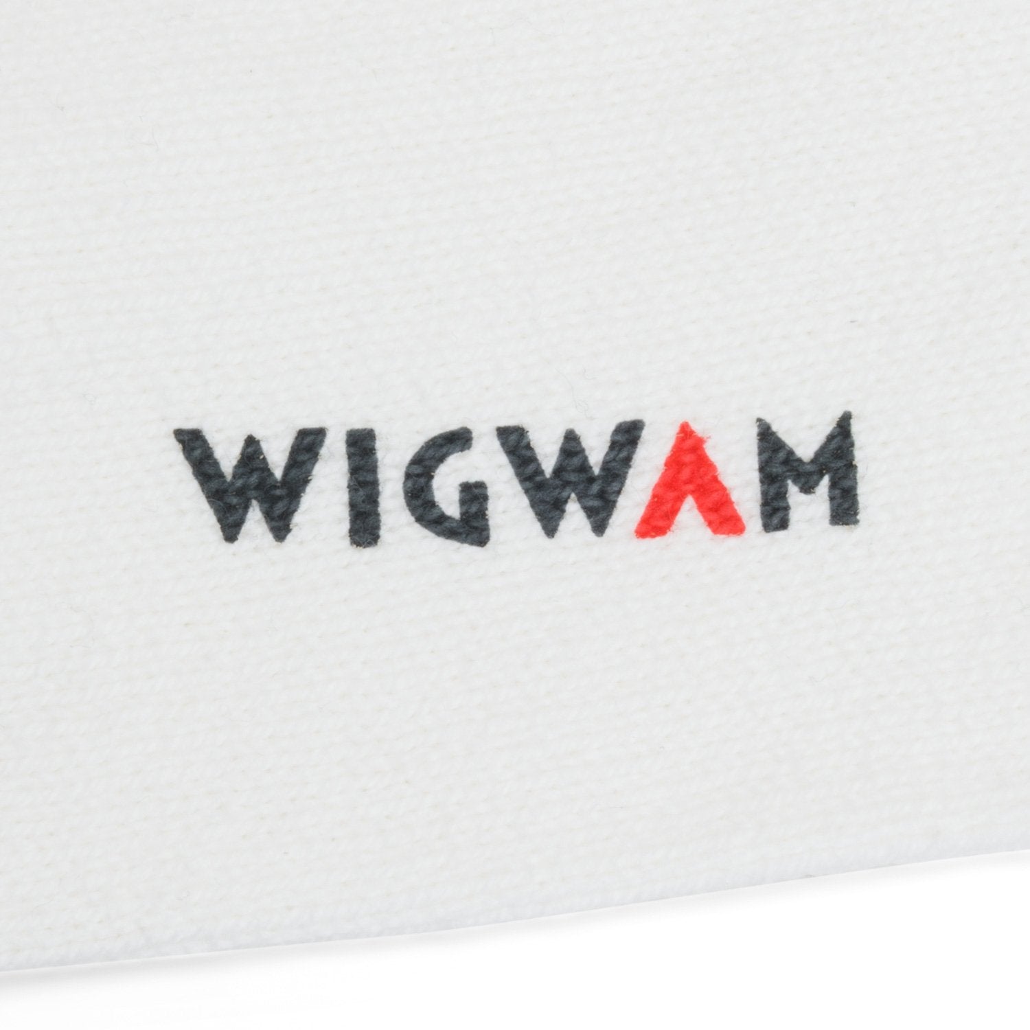 Master Lightweight Cotton Crew Sock - White knit-in logo - made in The USA Wigwam Socks