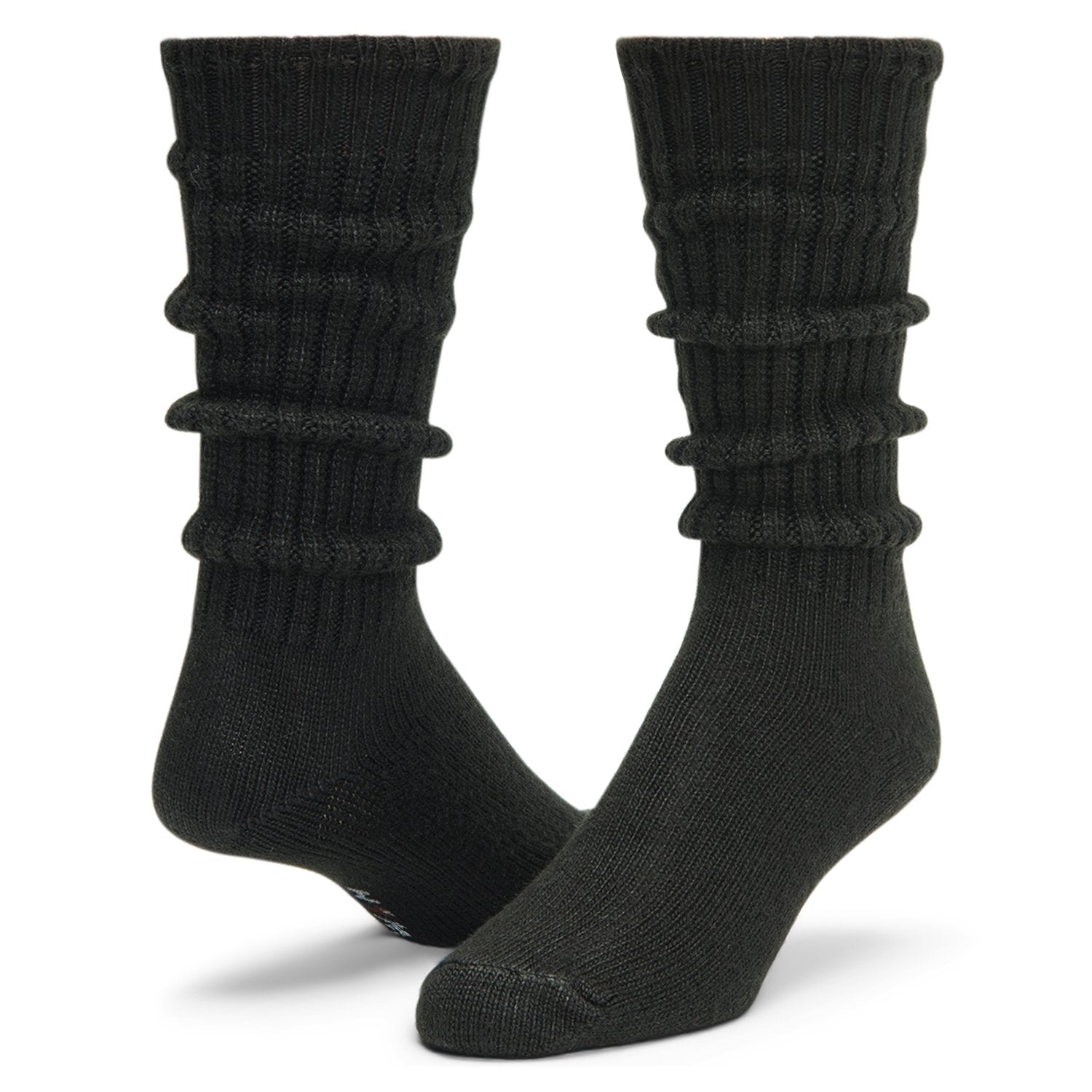 622 Sock - Black full product perspective - made in The USA Wigwam Socks