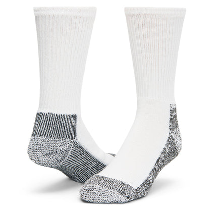 At Work Steel Toe Cushioned Heavyweight Sock - White/Black full product perspective - made in The USA Wigwam Socks