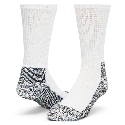 At Work Steel Toe Cushioned Heavyweight Sock - White/Black full product perspective