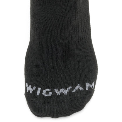 Catalyst Ultra-lightweight Low Cut Sock - Black toe perspective - made in The USA Wigwam Socks