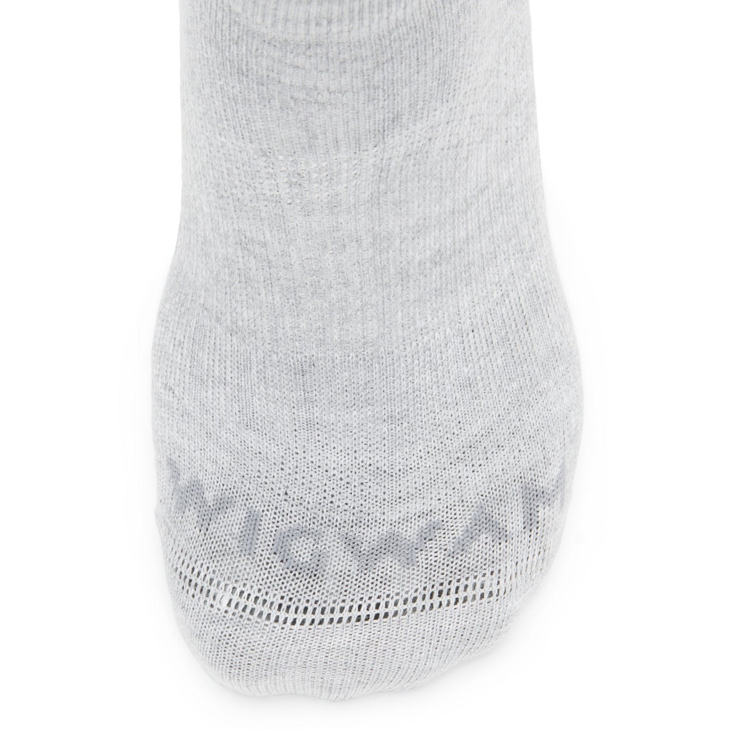 Catalyst Ultra-lightweight Low Cut Sock - Grey Heather toe perspective - made in The USA Wigwam Socks