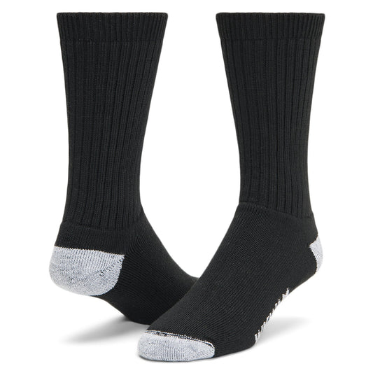 Diabetic Sport Crew Midweight Sock - Black full product perspective