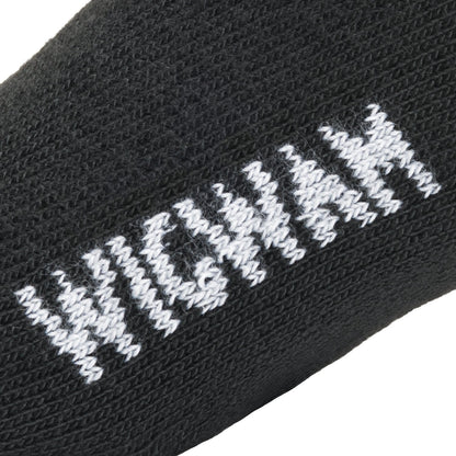 Diabetic Sport Quarter Midweight Sock - Black knit-in logo - made in The USA Wigwam Socks