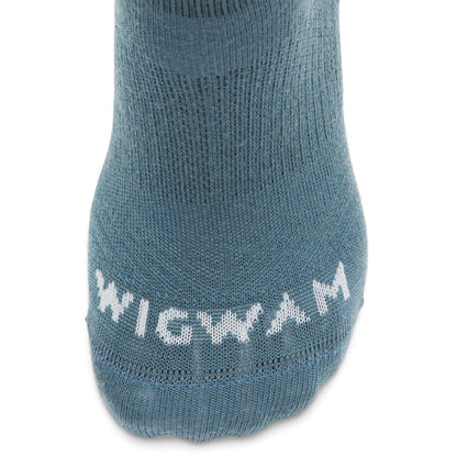 Axiom No Show Sock With Merino Wool - Black Sand toe perspective - made in The USA Wigwam Socks