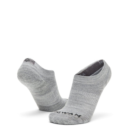 Axiom Lightweight Low Cut Sock With Merino Wool - Grey full product perspective - made in The USA Wigwam Socks