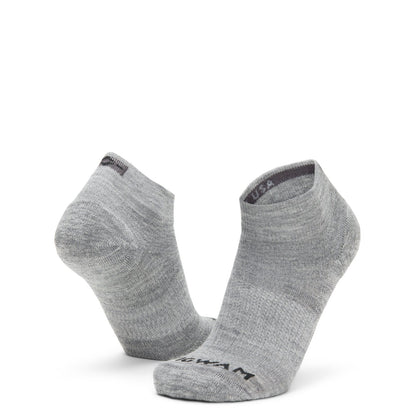 Axiom Quarter Sock With Merino Wool - Grey full product perspective - made in The USA Wigwam Socks