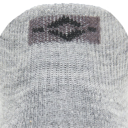 Axiom Quarter Sock With Merino Wool - Grey cuff perspective - made in The USA Wigwam Socks