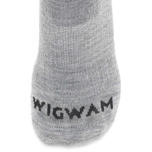 Axiom Mid Crew Sock With Merino Wool - Grey toe perspective