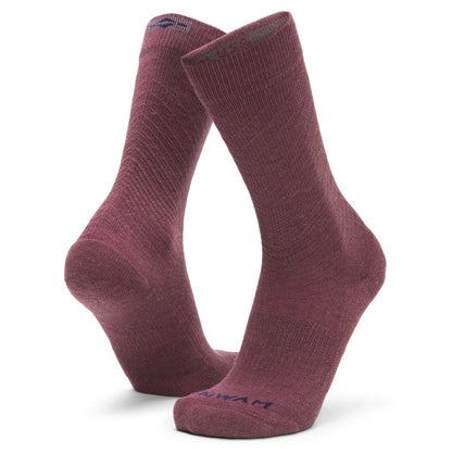 Axiom Lightweight Compression Crew Sock With Merino Wool - Catawba Grape full product perspective - made in The USA Wigwam Socks