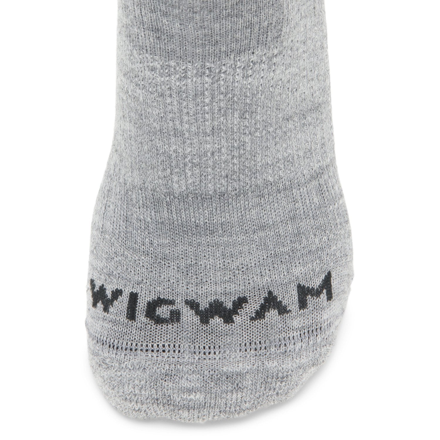 Axiom Lightweight Compression Crew Sock With Merino Wool - Grey toe perspective - made in The USA Wigwam Socks