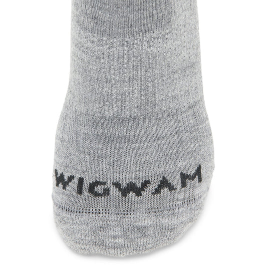 Axiom Lightweight Compression Crew Sock With Merino Wool - Grey toe perspective