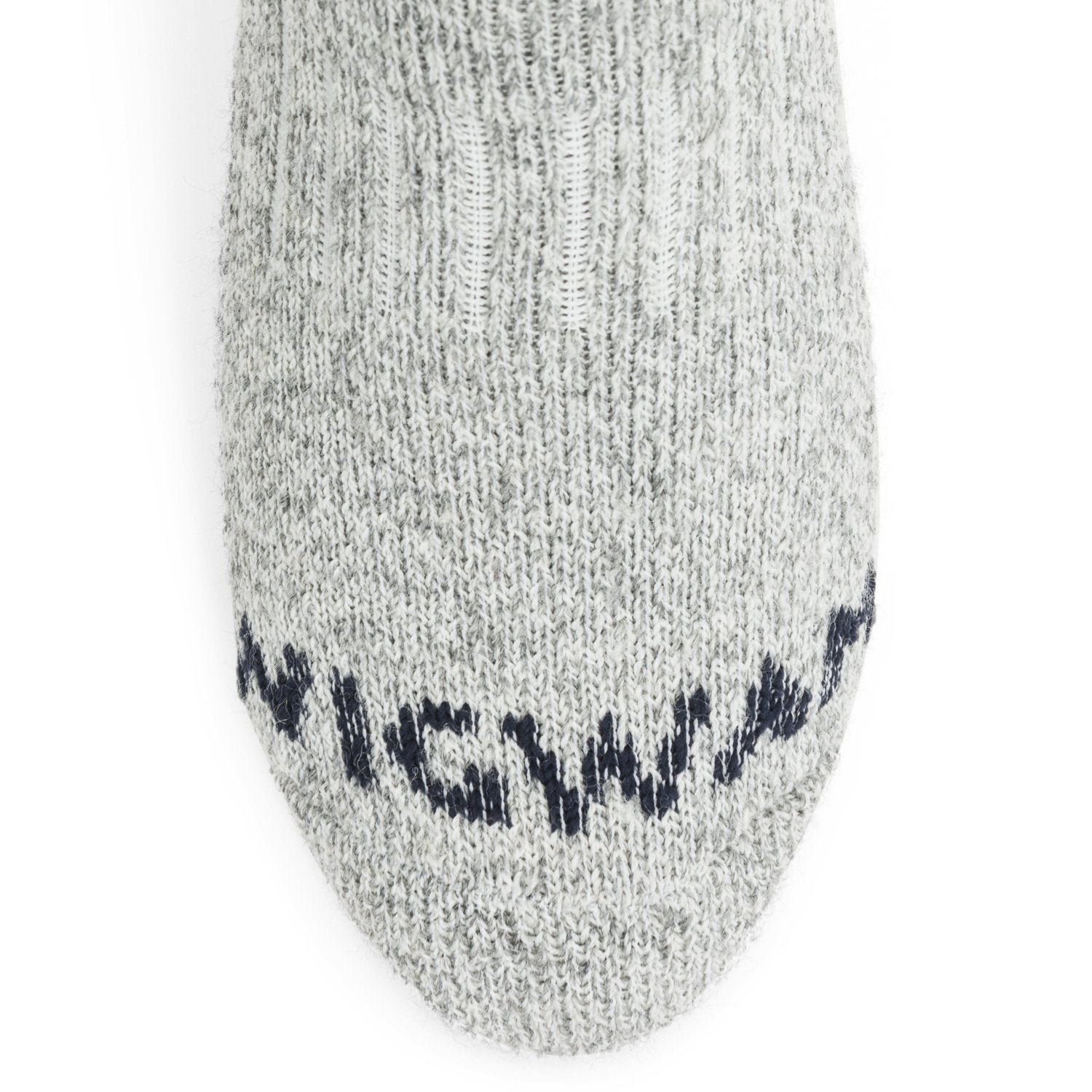 40 Below II Wool Heavyweight Sock - Light Grey toe perspective - made in The USA Wigwam Socks