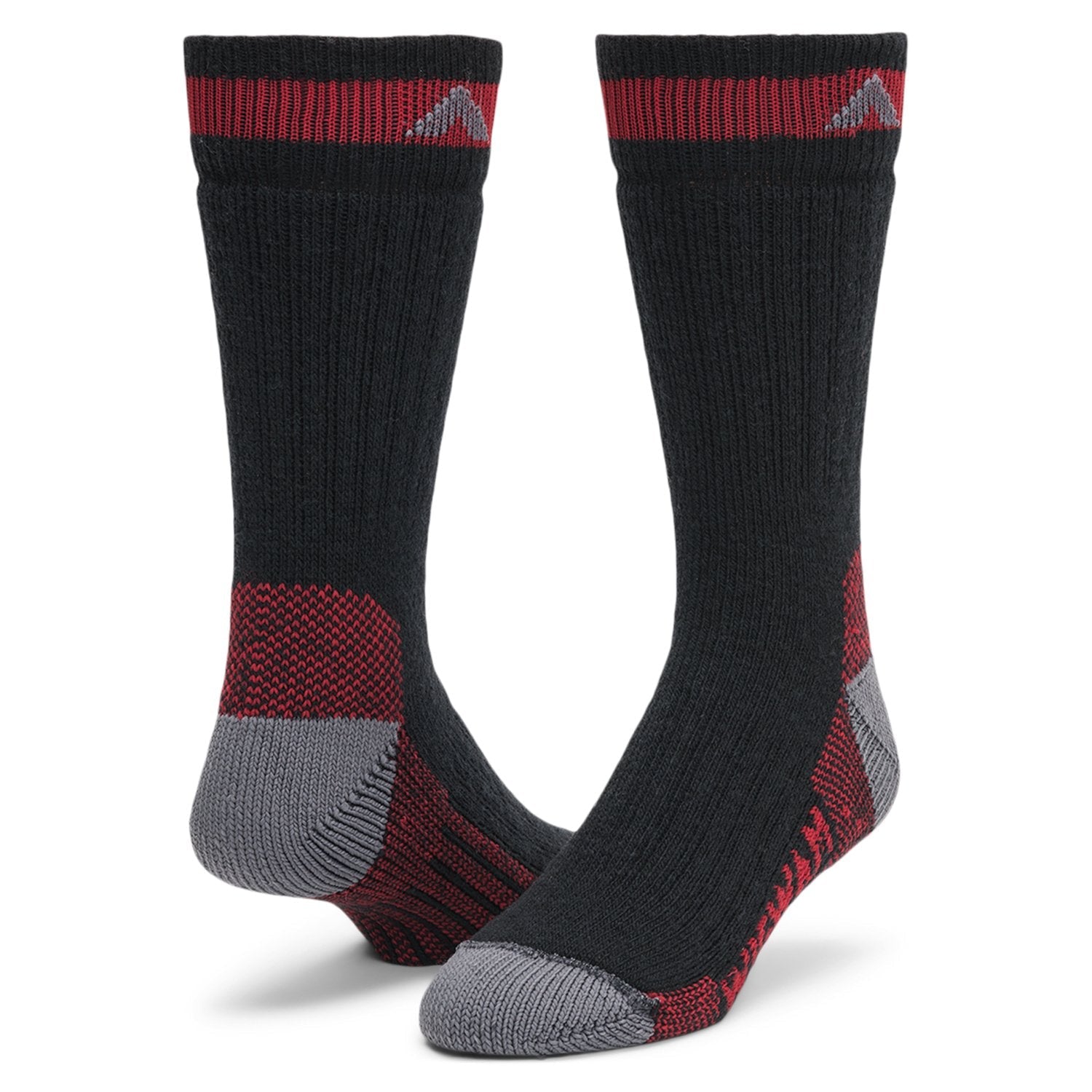 Canada II Heavyweight Wool Crew Sock - Black full product perspective - made in The USA Wigwam Socks