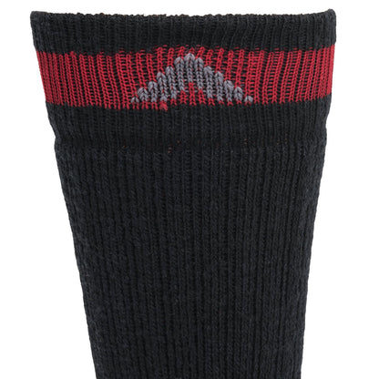 Canada II Heavyweight Wool Crew Sock - Black cuff perspective - made in The USA Wigwam Socks