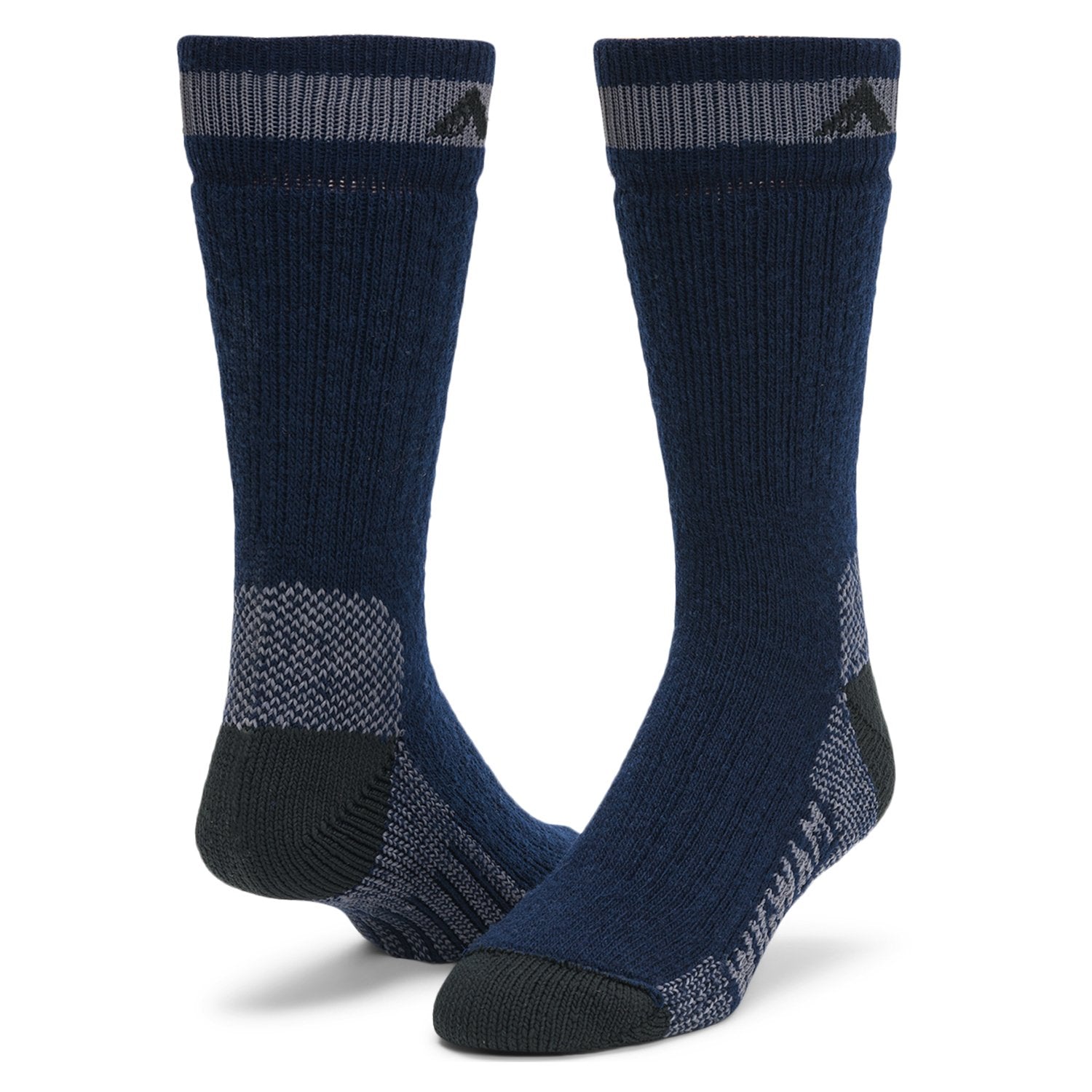 Canada II Heavyweight Wool Crew Sock - Navy II full product perspective - made in The USA Wigwam Socks