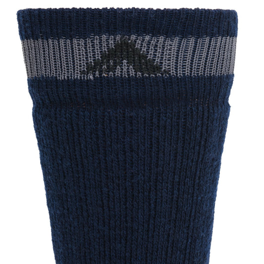 Canada II Heavyweight Wool Outdoor Crew Sock - Navy II cuff perspective