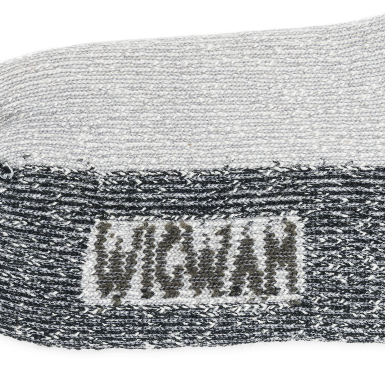 Diabetic Thermal Crew Heavyweight Sock With Wool - Grey/Black knit-in logo - made in The USA Wigwam Socks