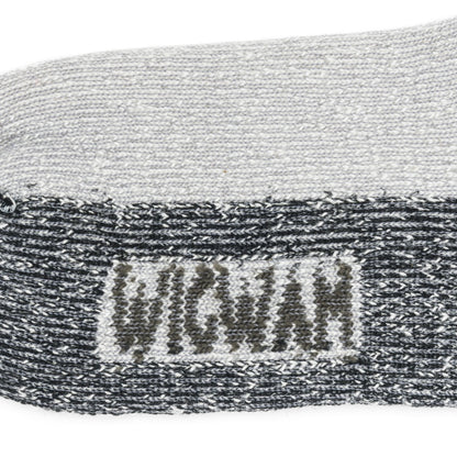 Diabetic Thermal Crew Heavyweight Sock With Wool - Grey/Black knit-in logo - made in The USA Wigwam Socks