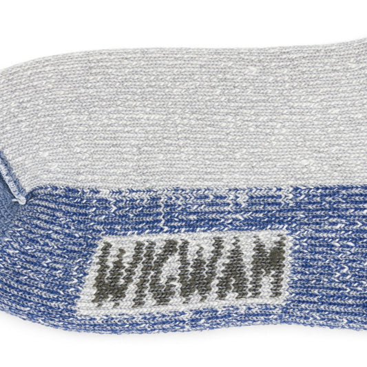 Diabetic Thermal Crew Heavyweight Sock With Wool - Grey/Denim knit-in logo
