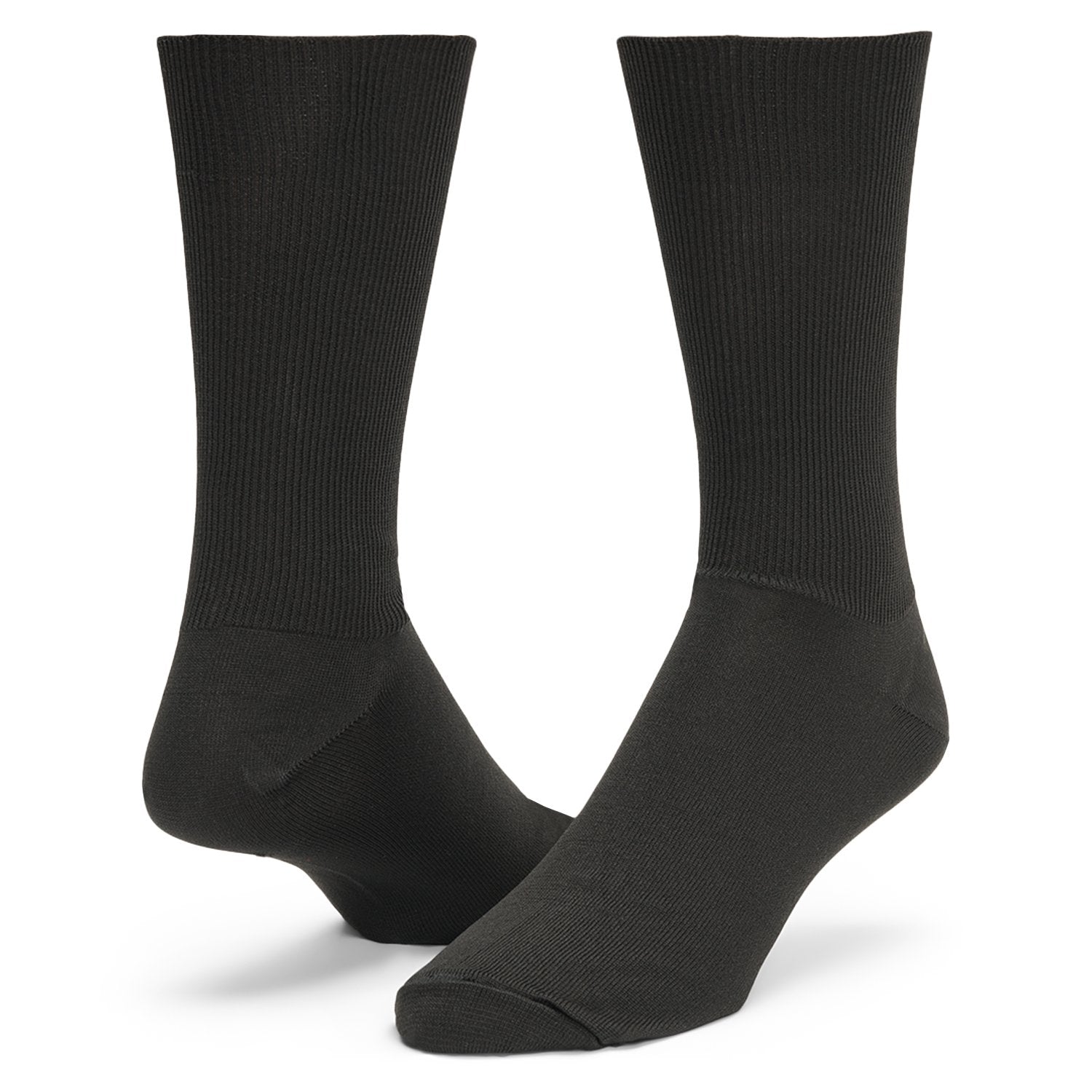 Gobi Liner Ultra-lightweight Crew Sock - Black full product perspective - made in The USA Wigwam Socks
