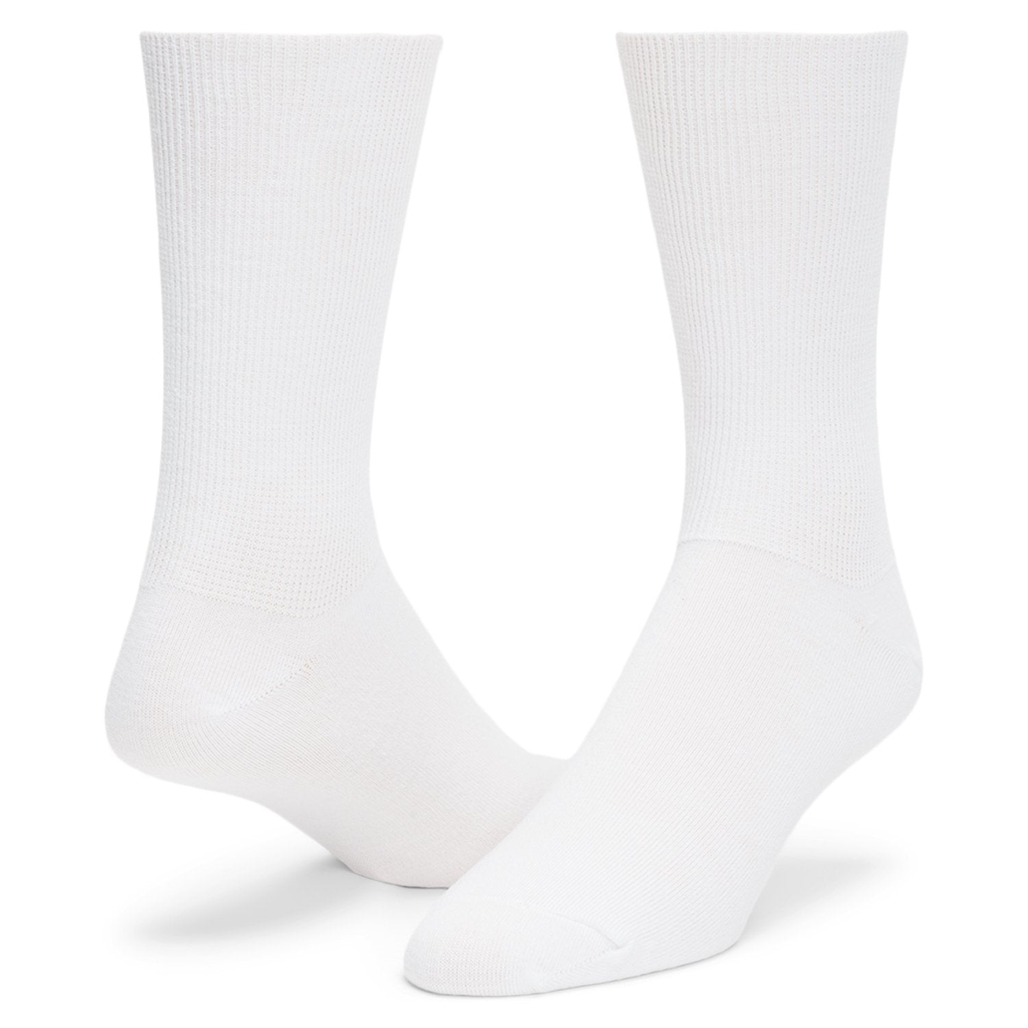 Coolmax®  Liner Ultra-lightweight Crew Sock - White full product perspective - made in The USA Wigwam Socks