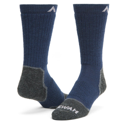 Merino Lite Hiker Midweight Crew Sock - Navy I full product perspective - made in The USA Wigwam Socks