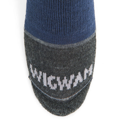 Merino Lite Hiker Midweight Crew Sock - Navy I toe perspective - made in The USA Wigwam Socks
