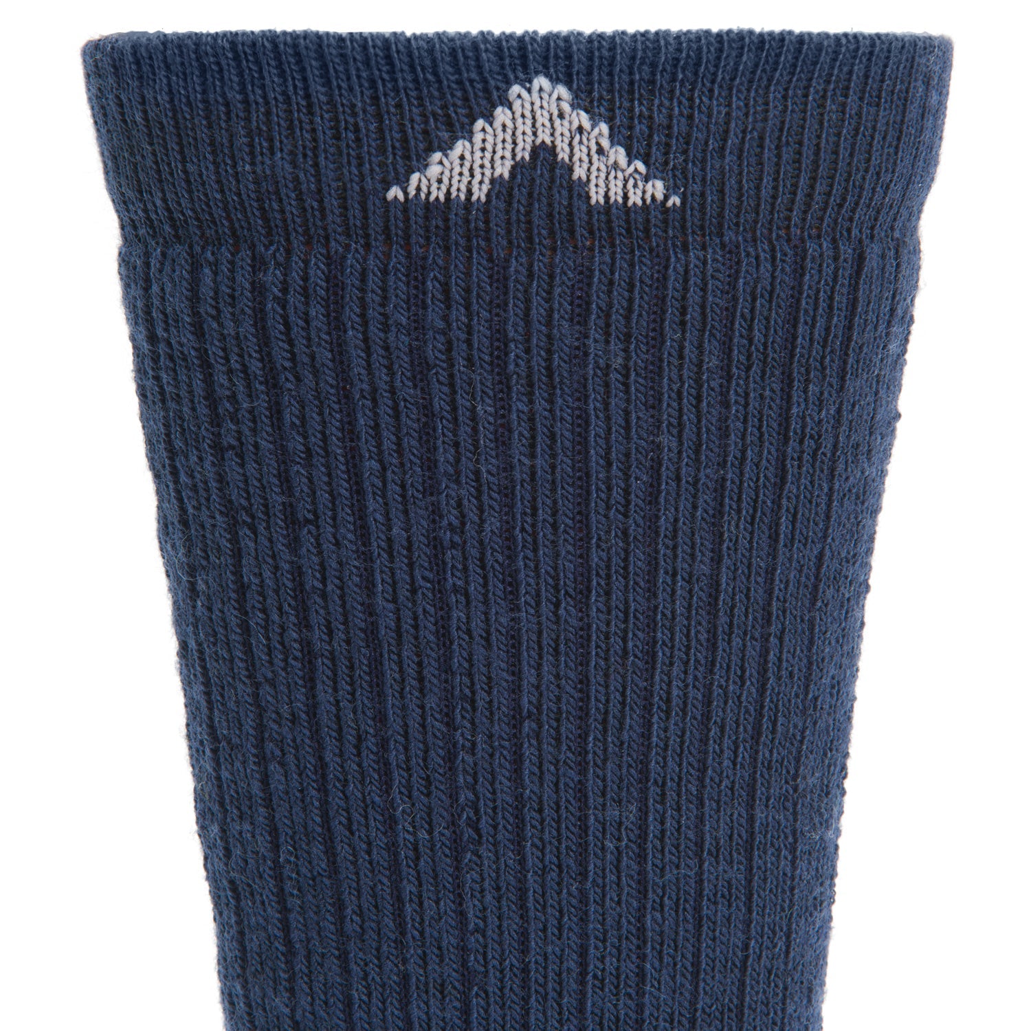 Merino Lite Hiker Midweight Crew Sock - Navy I cuff perspective - made in The USA Wigwam Socks