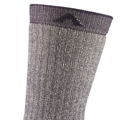Merino Comfort Hiker Midweight Crew Sock - Purple Velvet cuff perspective - made in The USA Wigwam Socks