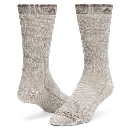 Merino Comfort Hiker Midweight Crew Sock - Taupe full product perspective - made in The USA Wigwam Socks
