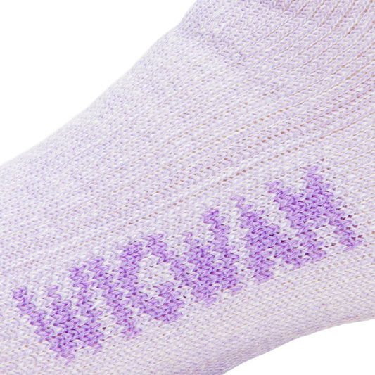 Merino Kid's Comfort Hiker Sock - Amethyst Petal knit-in logo