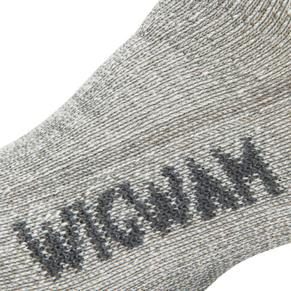 Merino Kid's Comfort Hiker Sock - Charcoal II knit-in logo - made in The USA Wigwam Socks