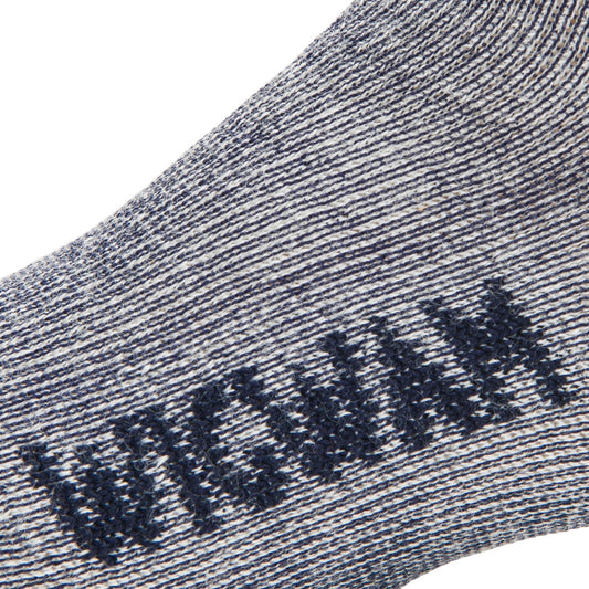 Merino Kid's Comfort Hiker Sock - Navy II knit-in logo