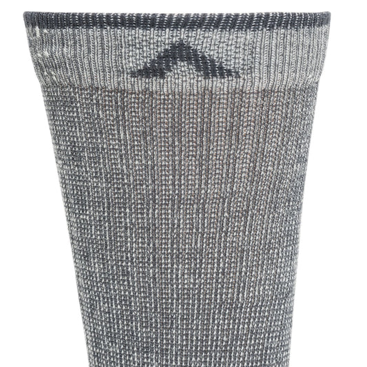 Merino Comfort Hiker Lite Crew Sock - Charcoal II cuff perspective