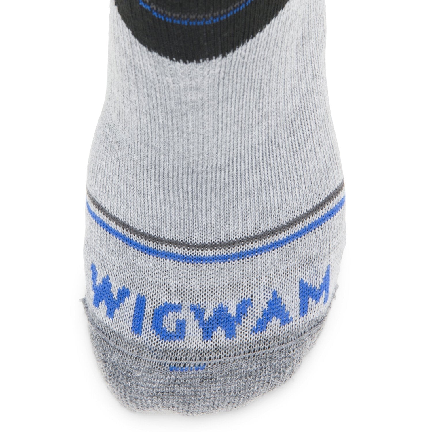 Surpass Lightweight Low Sock - Black/Grey toe perspective - made in The USA Wigwam Socks