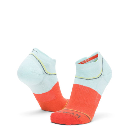 Surpass Lightweight Low Sock - Yucca/Red full product perspective - made in The USA Wigwam Socks