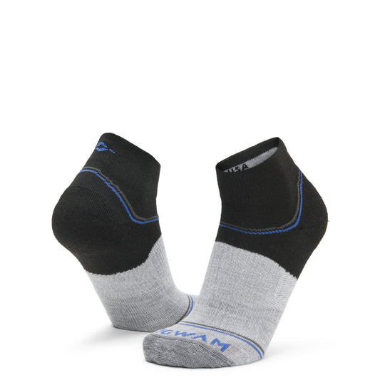 Surpass Lightweight Quarter Sock - Black/Grey full product perspective