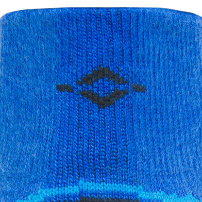 Surpass Lightweight Quarter Sock - Blue/Green cuff perspective - made in The USA Wigwam Socks