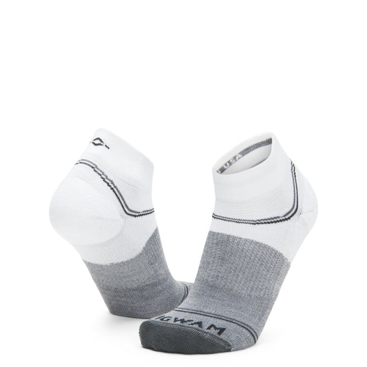 Surpass Lightweight Quarter Sock - White/Grey full product perspective