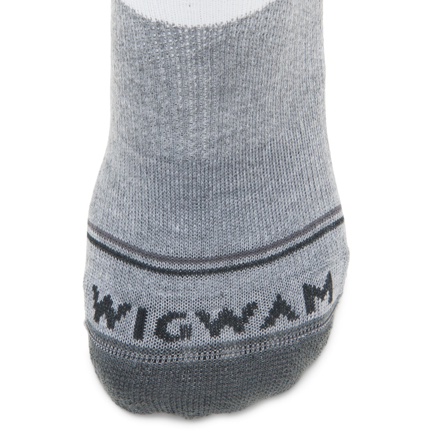 Surpass Lightweight Quarter Sock - White/Grey toe perspective - made in The USA Wigwam Socks