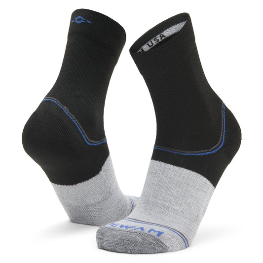 Surpass Lightweight Mid Crew Sock - Black/Grey full product perspective