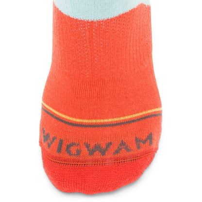 Surpass Lightweight Mid Crew Sock - Yucca/Red toe perspective - made in The USA Wigwam Socks